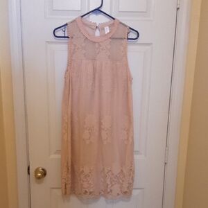 No Boundaries Pink Lace Dress